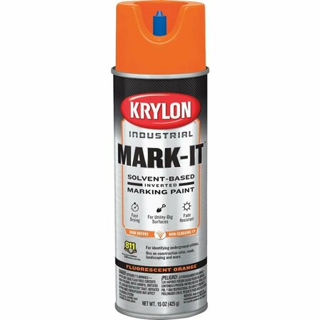 KRYLON Mark-It Industrial SB Fluorescent Orange Inverted Marking Paint 730708